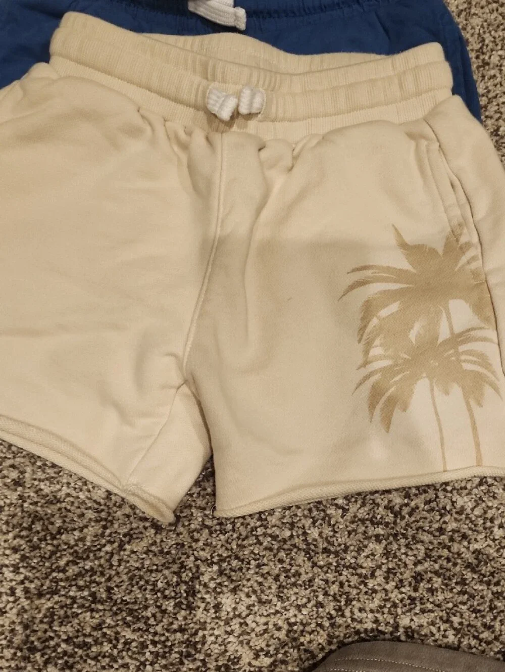 Little Bipsy Cotton Drawstring Shorts - Blue, Cream, Gray, Black